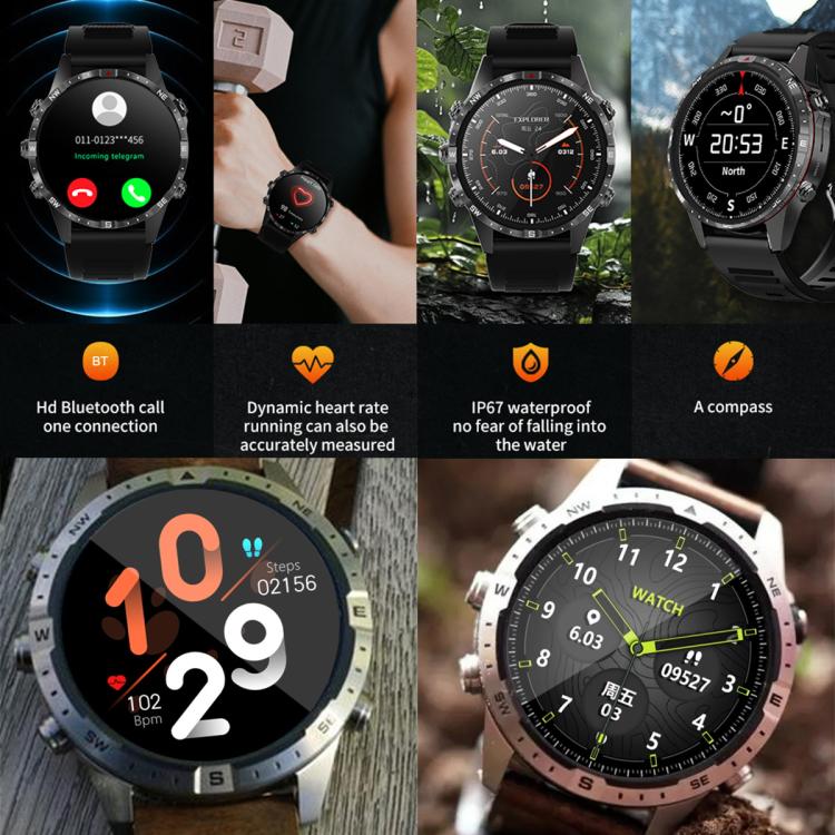 HAMTOD 1.6 inch Waterproof Smart Watch, Support Bluetooth Call / Heart Rate / Blood Oxygen Monitoring / NFC (Black) by HAMTOD