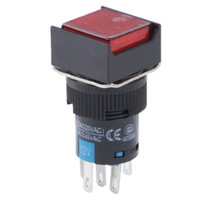 Car DIY Square Button Push Switch with LED Indicator, DC 24V(Red) by bashfashion