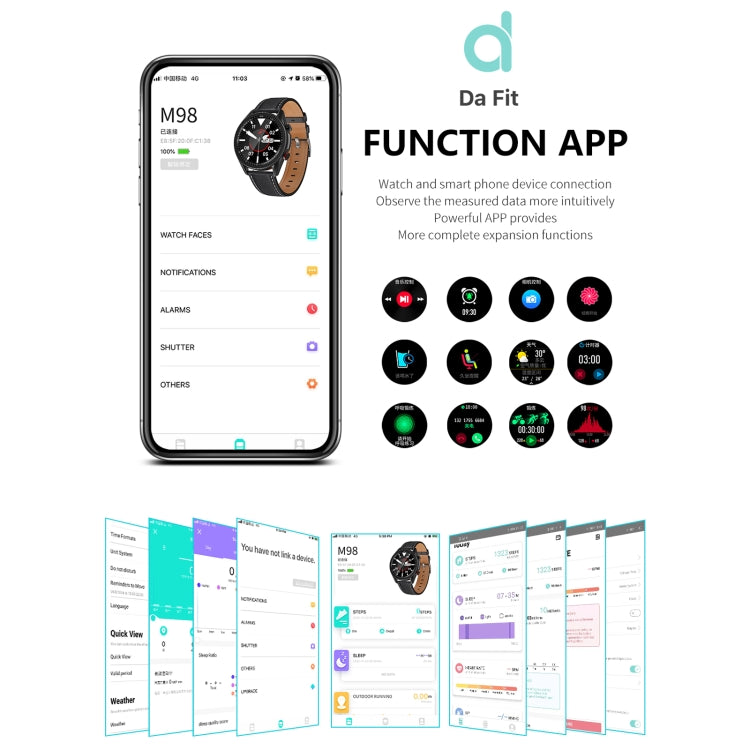 M98 1.28 inch IPS Color Screen IP67 Waterproof Smart Watch, Support Sleep Monitor / Heart Rate Monitor / Bluetooth Call, Style:Steel Strap(Black) by bashfashion