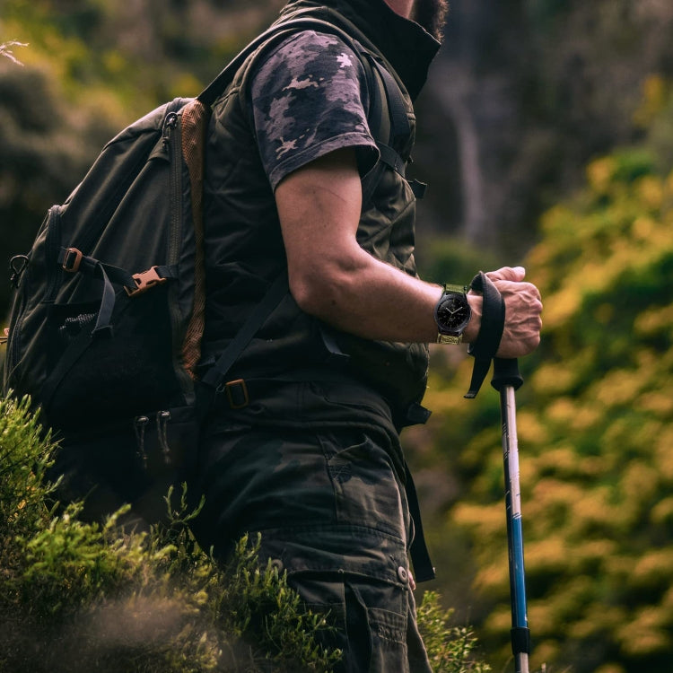 22mm Nylon Canvas Hook And Loop Fastener Watch Band(Grey) by bashfashion