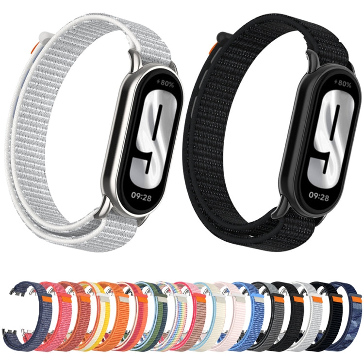For Xiaomi Smart Band 9 / 8 Metal Connector + Loop Nylon Hook and Loop Fastener Watch Band(Colorful) by bashfashion