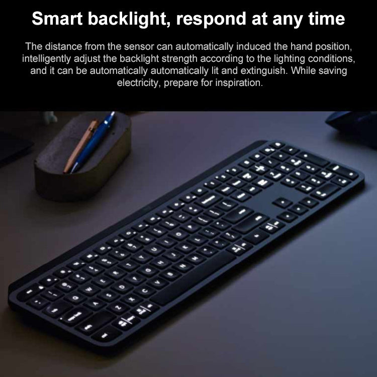 Logitech MX Keys Wireless Bluetooth Silent Keyboard (Black) by Logitech