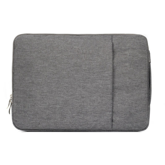 15.4 inch Universal Fashion Soft Laptop Denim Bags Portable Zipper Notebook Laptop Case Pouch for MacBook Air / Pro, Lenovo and other Laptops, Size: 39.2x28.5x2cm (Grey) by bashfashion