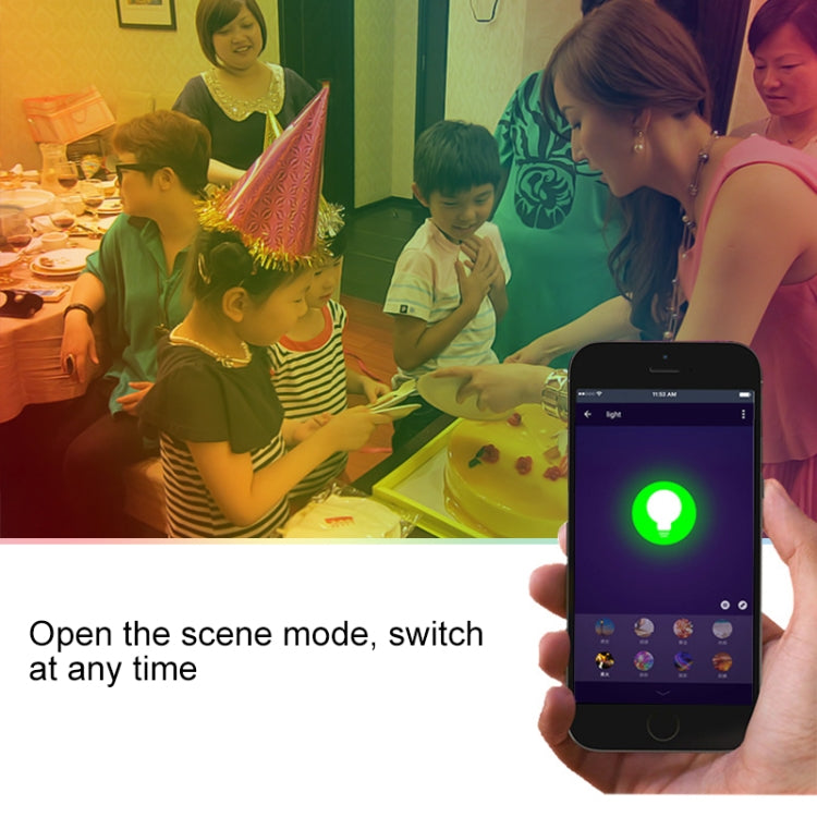 E27 7W White Light+RGB Smart LED Light Bulb, WiFi 2.4GHz Works with Alexa & Google Home, FCC / CE / RoHS Certificated, AC 85-265V by bashfashion