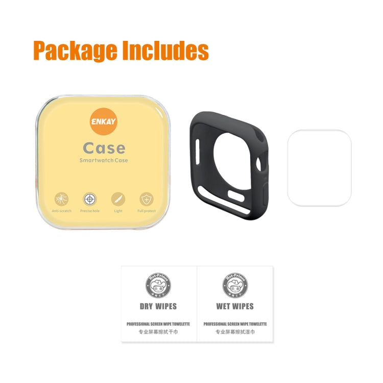 ENKAY Hat-Prince Protective TPU Watch Case + Full Coverage PET Screen Protector Film For Apple Watch Series 9 / 8 / 7 41mm(White) by ENKAY