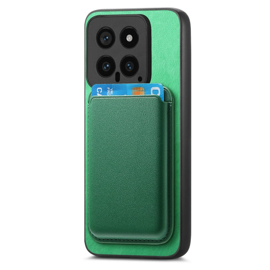 For Xiaomi Redmi Note 13 Pro 4G Retro Magsafe Card Bag PU Back Cover Phone Case(Green) by bashfashion