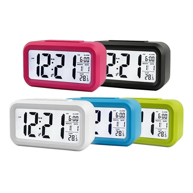 Temperature Type Lazy Snooze Alarm Mute Backlit Electronic Clock(Green) by bashfashion