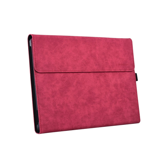 13 inch Leather Tablet Protective Case For Microsoft Surface Pro X, Color: Rose Red + Power Bag by bashfashion