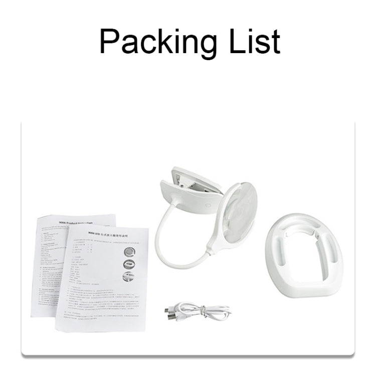 TS-9006 2.25X/5X USB Rechargeable Two-gears Brightness LED Light Desk Magnifier by bashfashion