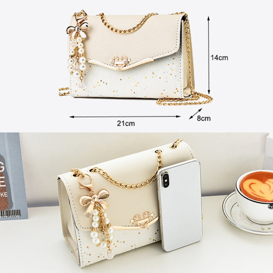 Messenger Sequins Shoulder Bag Women Mobile Phone Coin Purse, Color: Beige by bashfashion