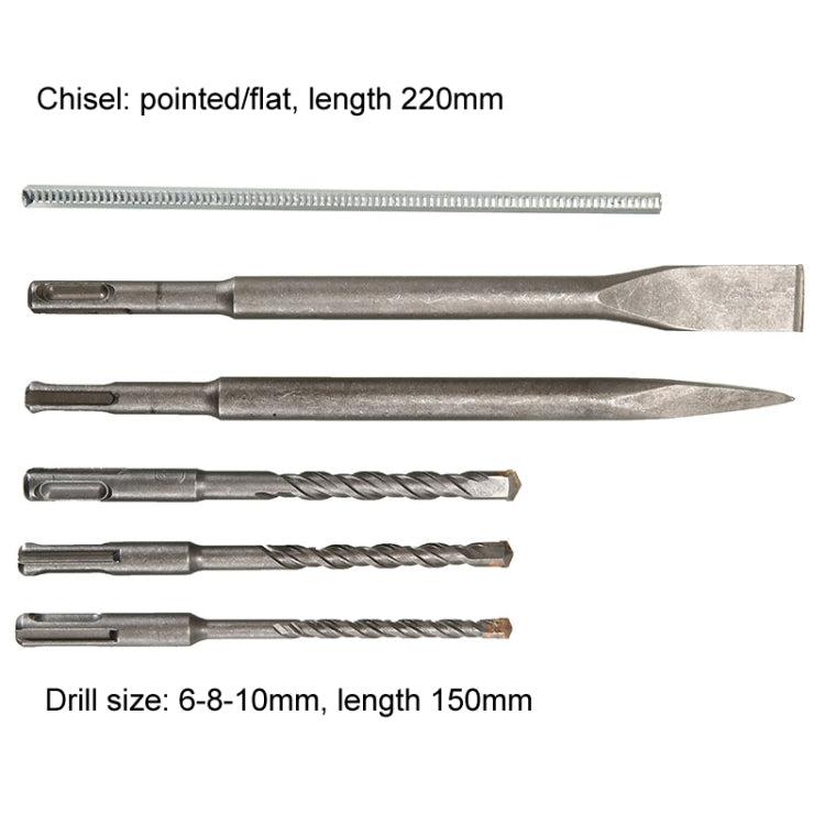 AOTUO Multifunction Electrical Drill Industrial Grade Concrete Triple Lightweight Power Hammer EU Plug, Model: 24 Model 5 In 1 by AOTUO