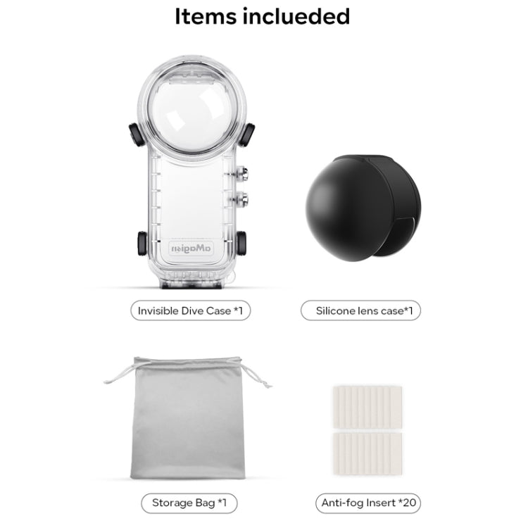 For Insta360 X4 aMagisn 50m Depth Waterproof Protective Case Quick Release Invisible Diving Cover by aMagisn