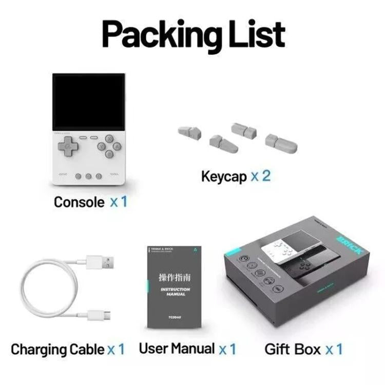 TRIMUI BRICK Open Source Pocket Console Portable Wireless Bluetooth HD Retro Arcade, Size: 64G(White) by TRIMUI