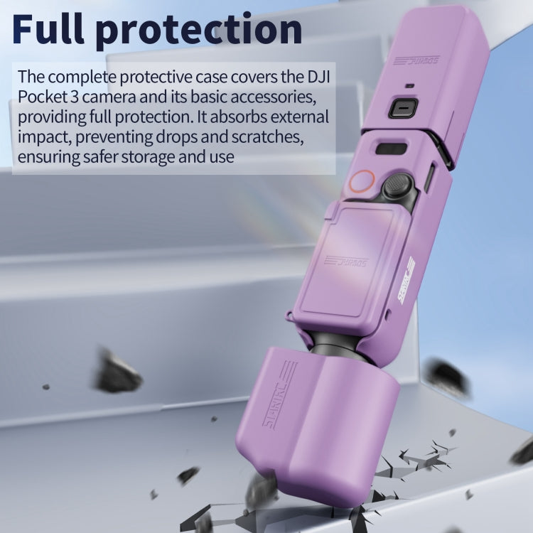 For DJI OSMO Pocket 3 STARTRC 5 in 1 Body Lens Handle Screen Silicone TPU Case (Black) by STARTRC