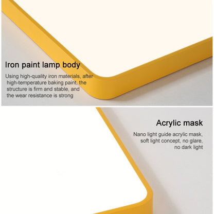 Macaron LED Square Ceiling Lamp, White Light, Size:30cm(Yellow) by bashfashion