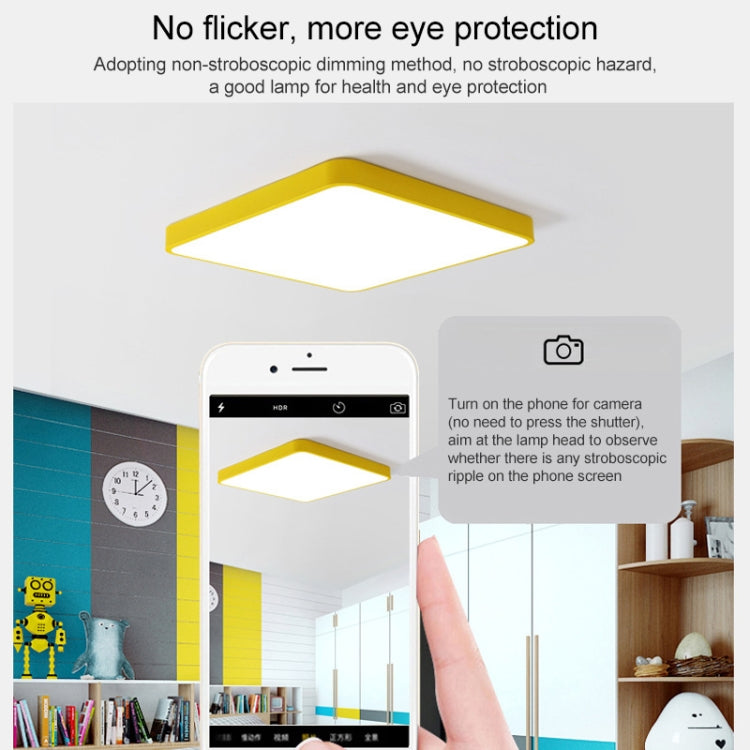 Macaron LED Square Ceiling Lamp, Stepless Dimming, Size:40cm(Yellow) by bashfashion