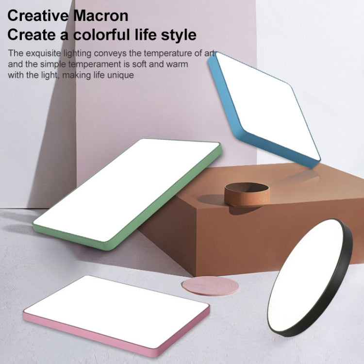 Macaron LED Square Ceiling Lamp, Stepless Dimming, Size:60cm(Yellow) by bashfashion