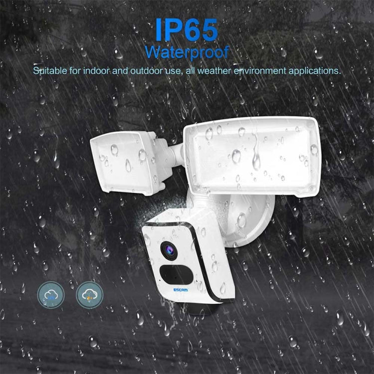 ESCAM QF612 3MP WiFi IP Camera & Floodlight, Support Night Vision / PIR Detection(US Plug) by ESCAM