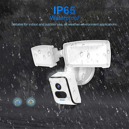 ESCAM QF612 3MP WiFi IP Camera & Floodlight, Support Night Vision / PIR Detection(US Plug) by ESCAM