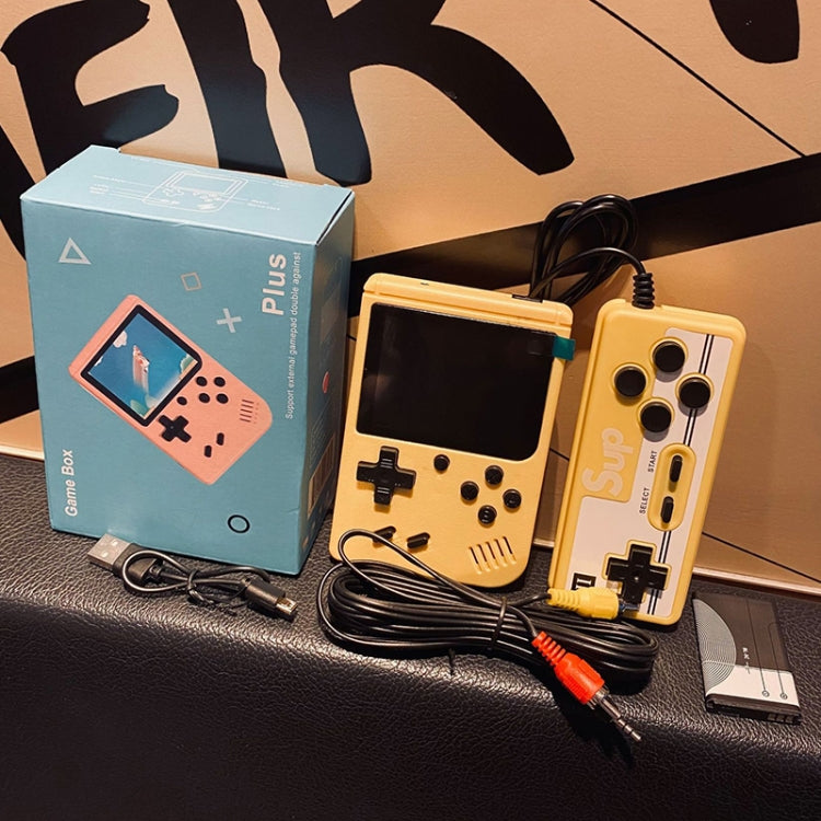 MK800 Doubles 3.0 inch Macaron Mini Handheld Game Console Built-in 800 Games(Yellow) by bashfashion