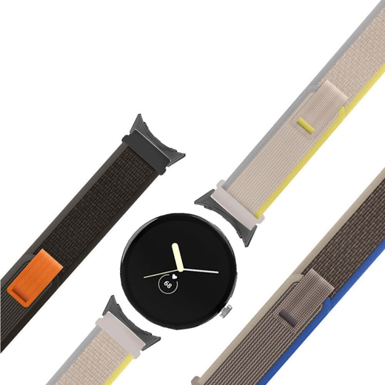 For Google Pixel Watch Loop Silver Connector Nylon Watch Band(Blue) by bashfashion
