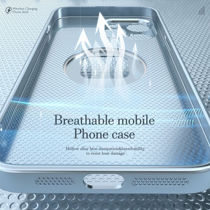 For iPhone 14 Pro Max R-JUST Square Round Mirror PC+TPU Phone Case(Blue) by R-JUST