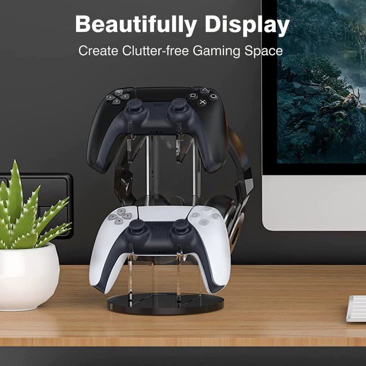 For PS4 / PS5 YX029 Headphone Gamepad Desktop Display Holder(Transparent) by bashfashion