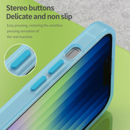 For iPhone 16e MagSafe Frosted Translucent TPU + PC Full Coverage Phone Case(Blue) by bashfashion