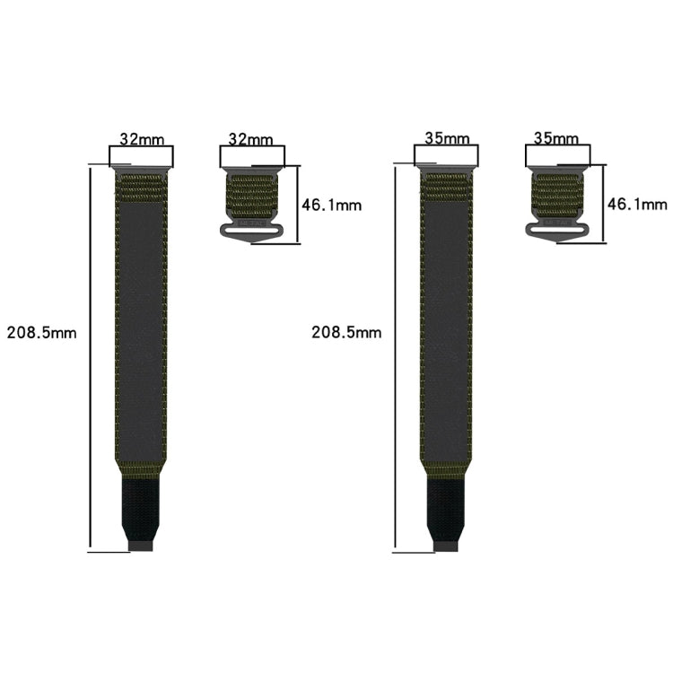 For Apple Watch Series 9 45mm Nylon Hook And Loop Fastener Watch Band(Army Green) by bashfashion