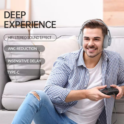 BT048 ANC Noise Reduction Bluetooth 5.3 Wireless Headset(Grey) by bashfashion