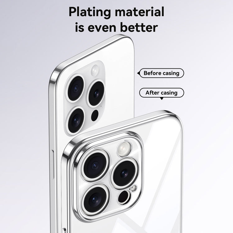 For iPhone 14 Pro Max SULADA Electroplated Clear TPU Soft Frame Phone Case with Wrist Strap(Black) by SULADA