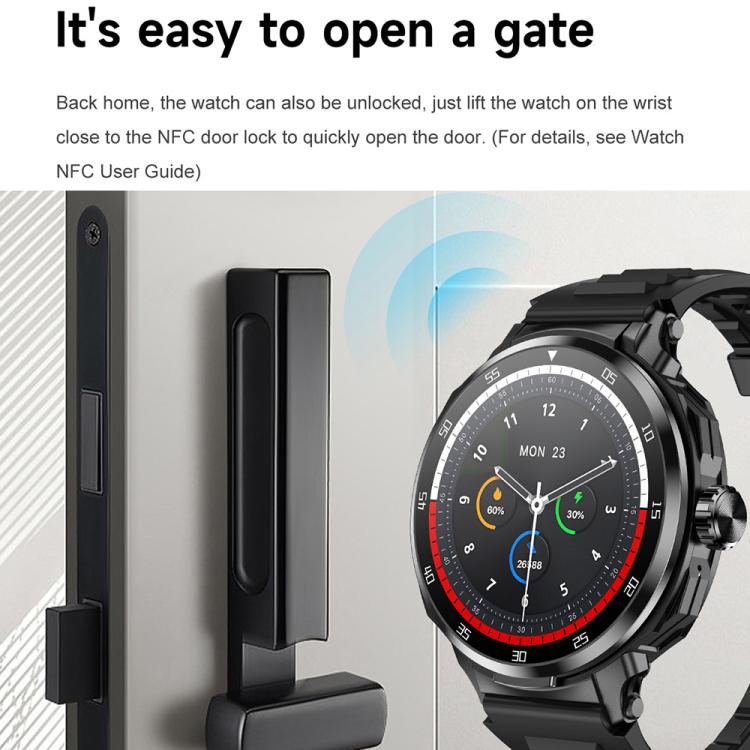 D11 1.46 inch 2 in 1 Bluetooth Earphone Smart Watch, Support Bluetooth Call / NFC / Heart Rate(Black) by bashfashion