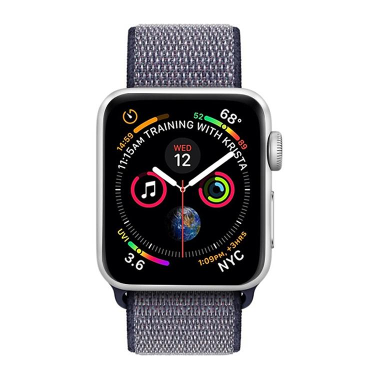 For Apple Watch 42mm / 41mm / 40mm / 38mm xDfind Nylon Loop Hook and Loop Fastener Watch Band(Midnight Blue) by xDfind