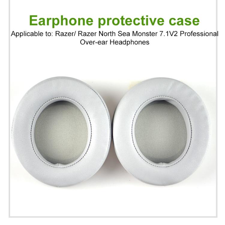 1 Pair Rotating Snap-on Replacement Earpads For Razer Kraken Pro V2, Material:Lambskin(Black) by bashfashion