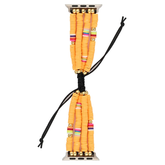 Bohemian Style Soft Ceramic Beaded Strap For Apple Series 7 45mm / 6 & SE & 5 & 4 44mm / 3 & 2 & 1 42mm(Yellow) by bashfashion