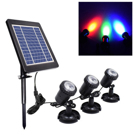 3 In 1 Red Green Blue Light Lawn Insertion Pool Diving Solar Spotlight by bashfashion