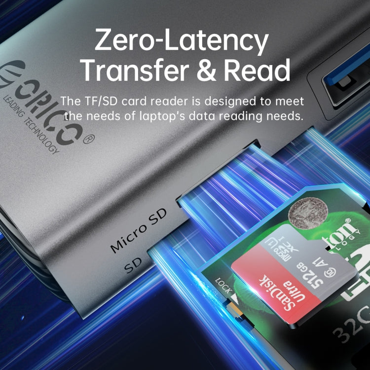 ORICO PW11-8PC Type-C / USB-C 8-in-1 5Gbps Multifunction Docking Station(Dark Gray) by ORICO