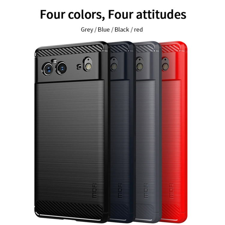 For Google Pixel 6 MOFI Gentleness Series Brushed Texture Carbon Fiber Soft TPU Case(Black) by MOFI