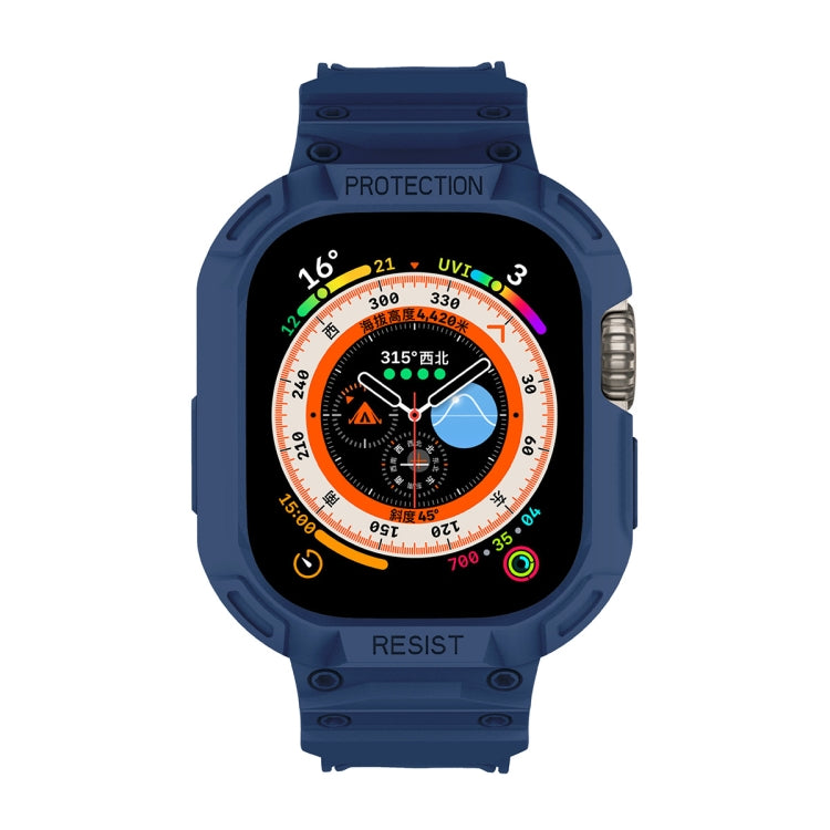 For Apple Watch Ultra 3 / 2 / 1 49mm JUNSUNMAY Integrated TPU Case Adjustable Elastic Watch Band(White) by JUNSUNMAY