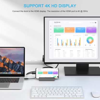 WAVLINK WL-UHP3D01 Portable Type-C Cell Phone Docking Station Multi-Port USB HUB Adapter(UK Plug) by WAVLINK