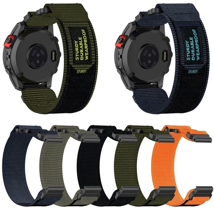 For Garmin Tactix 7 AMOLED 26mm Nylon Hook And Loop Fastener Watch Band(Blue) by bashfashion