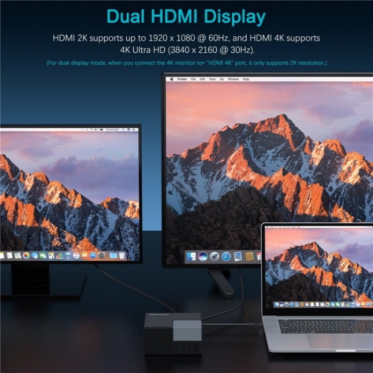 WAVLINK UG76PD2 3.5mm Audio, Gigabit Network Port Dual HD Universal Docking Station(EU Plug) by WAVLINK