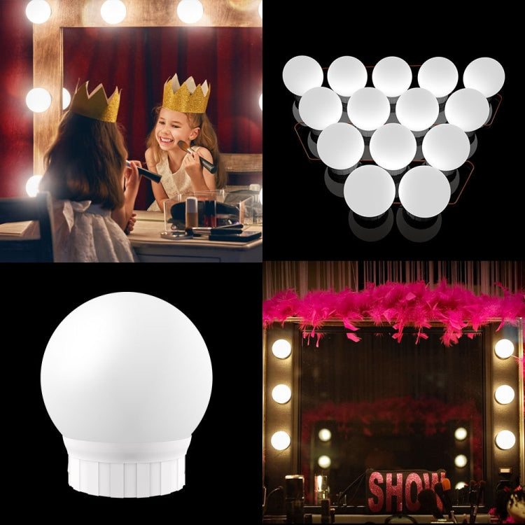 3 Color Temperature Mirror Front Lamp USB Simple Bathroom Makeup Light Bulbs, Power source: 2 LEDs by bashfashion