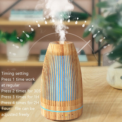 STB-103 Atmosphere Colorful Light Humidifier Aroma Diffuser(Deep Wooden Grain) by bashfashion