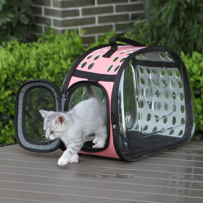 Pet Transparent Space Capsule Outing Package, Size: Large(Blue) by bashfashion