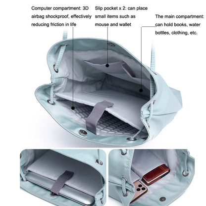 For Apple Macbook Shoulder / Handheld / Messenger Computer Bag, Size: Medium(Lake blue+gray PU Power Bag) by bashfashion
