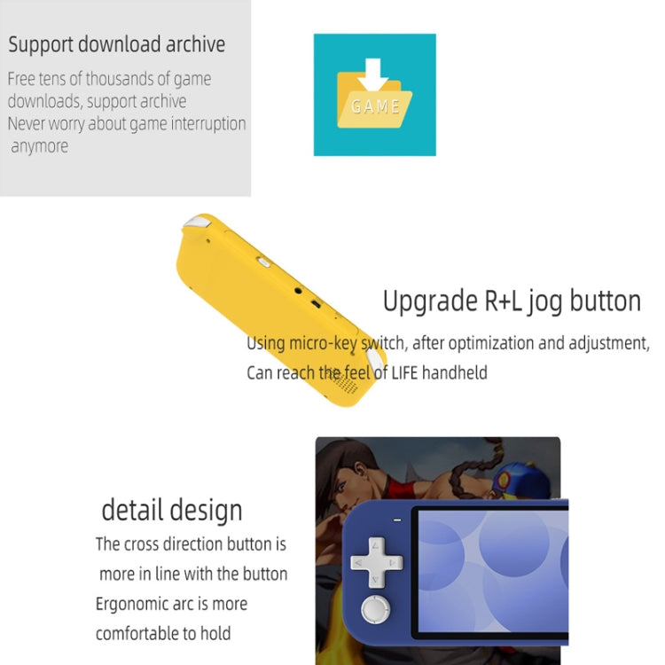 Nostalgic Street Fighter FC Handheld Video Game Console(Yellow) by bashfashion