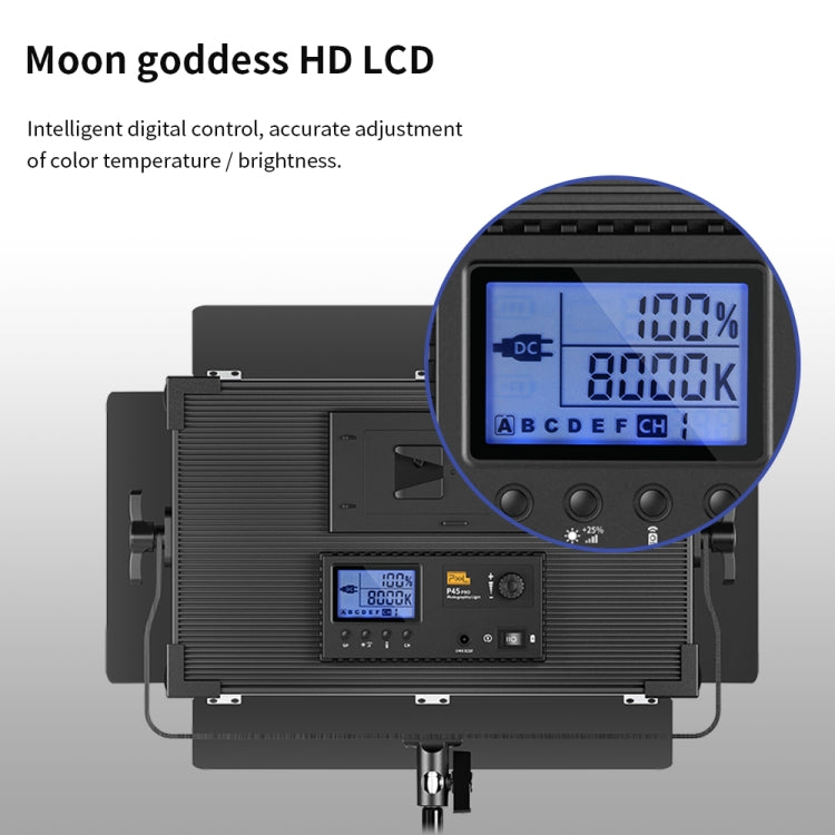 Pixel P45pro High Bright Dual Color Temperature Fill Light 120W Normal Bright Studio Camera Soft Light(A Set With EU Plug Adaptor) by Pixel