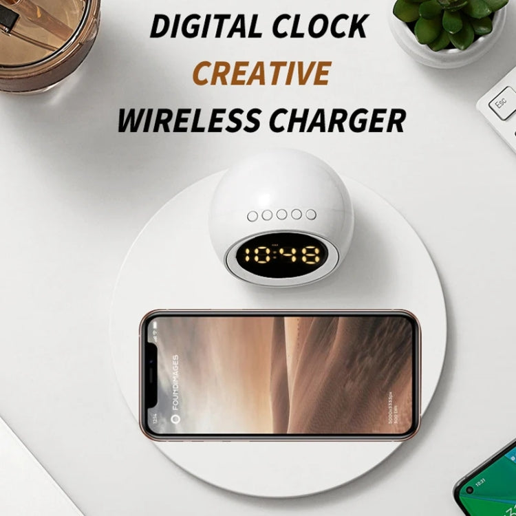 K22T 15W Multifunctional Rotatable Clock Night Light Wireless Fast Charger, Color: Wheat-color by bashfashion