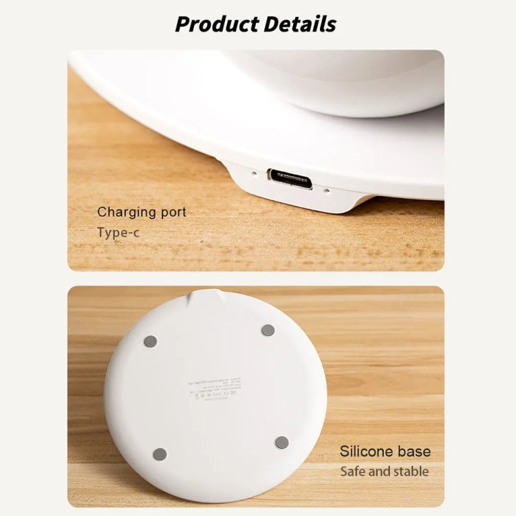 K22T 15W Multifunctional Rotatable Clock Night Light Wireless Fast Charger, Color: Wheat-color by bashfashion